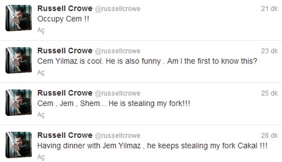 Qladiator Cem Yılmazla yemək masasında